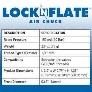 LOCKNFLATE LOCKING AIR CHUCK12
